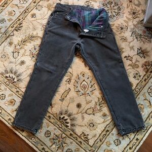 L.L. Bean Black Denim Flannel Lined Jeans